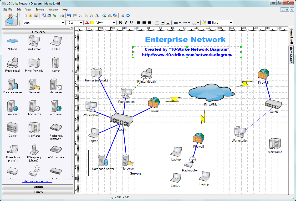 10Strike Network Diagram Software for Creating Topology Diagrams
