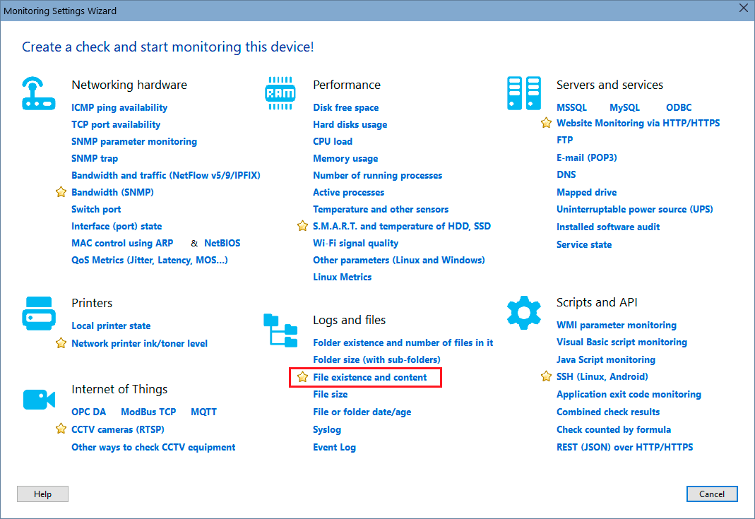 wizard - file existence monitoring