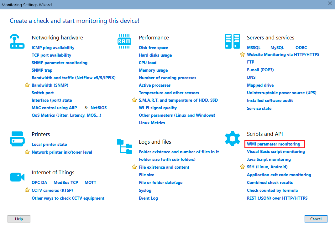 wizard - monitoring wmi