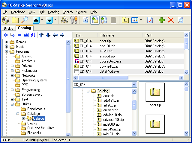 filename disk catalog windows